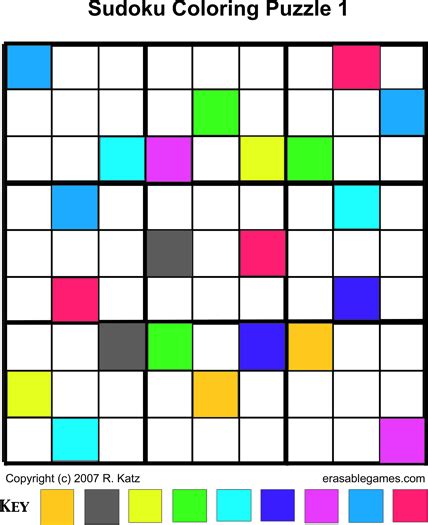 Sudoku Coloring Puzzle Erasable Games