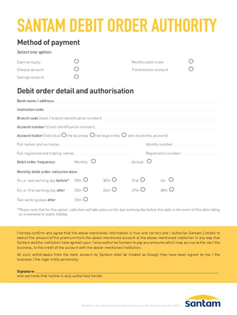 Fillable Online Debit Order Form Fax Email Print PdfFiller