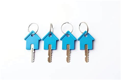 Premium Photo Blue House Keys Isolated On White