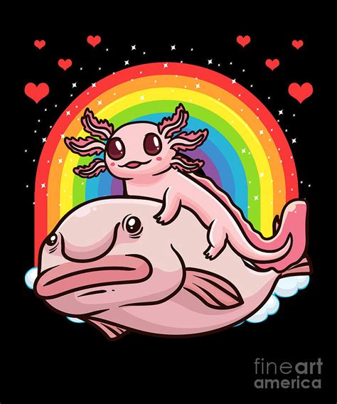 Axolotl Kawaii Blobfish Digital Art By Joyce W Pixels