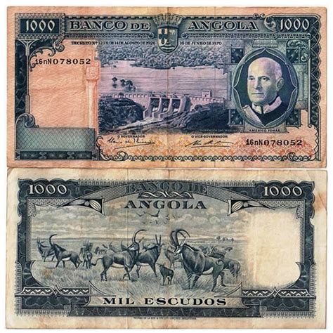 1970 Banconota Angola 1000 Escudos Américo Tomás p98 qBB Mynumi