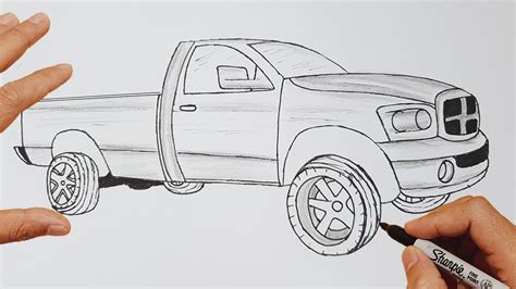 How To Draw A Dodge Ram Pickup Trucks Easy Step By Step Ram