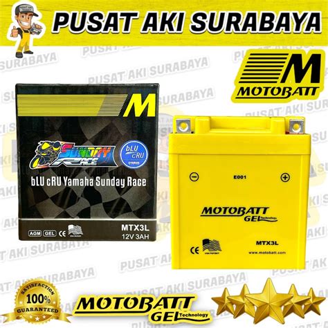 Jual Motobatt Mtx L Volt Amper Accu Gel Sepeda Motor Nsr Ninja