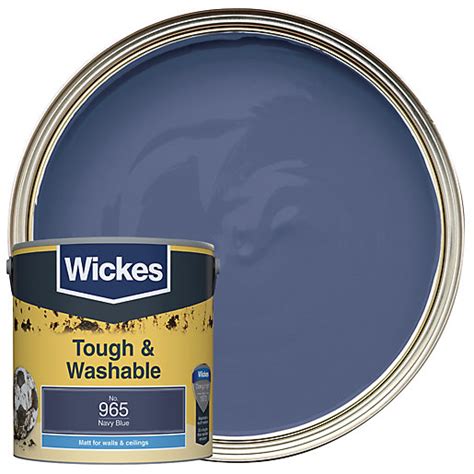 Wickes Navy Blue - No. 965 Tough & Washable Matt Emulsion Paint - 2.5L ...