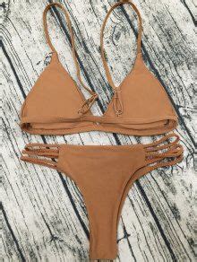 Padded Cami Bikini Set In Coffee Zaful