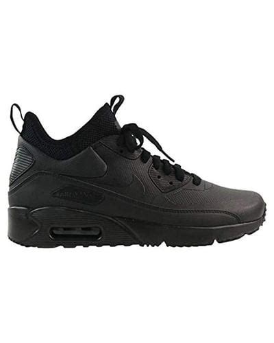 Nike Synthetic Air Max 90 Ultra Mid Winter Ankle Bootsboots Black Mid Boots For Men Lyst