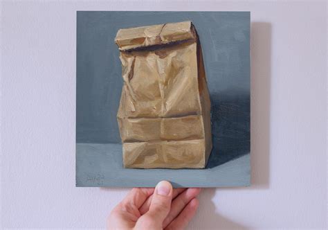 Paper Bag Original Oil Painting By Aleksey Vaynshteyn Alexbox