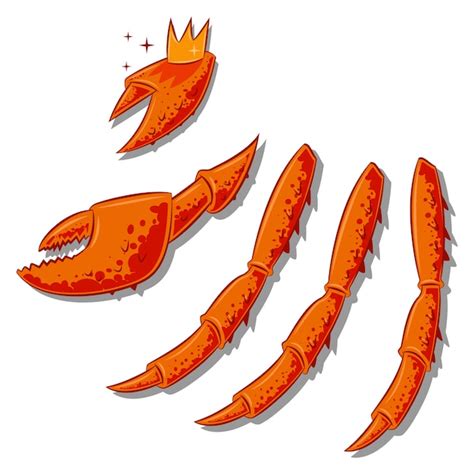 Premium Vector King Crab Legs And Claws Vector Cartoon Illustration