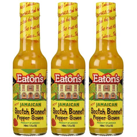 Eatons Jamaican Scotch Bonnet Pepper Sauce Sweet And Spicy Flavorful Sauce Use As Glaze Or