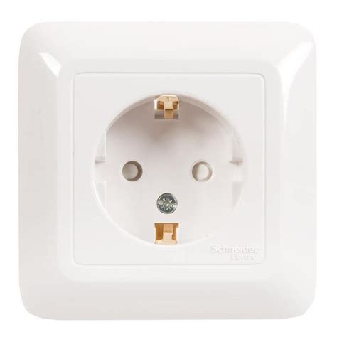 Розетка RS16-004-B скрытая с заземлением 250В 16А со шторками белая ...