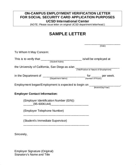 Free Sample Employment Verification Letter Templates In Ms Word Pdf