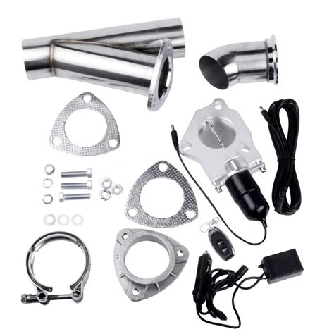 225 Inch Stainless Steel Headers Y Pipe Electric Exhaust Cutout Kit