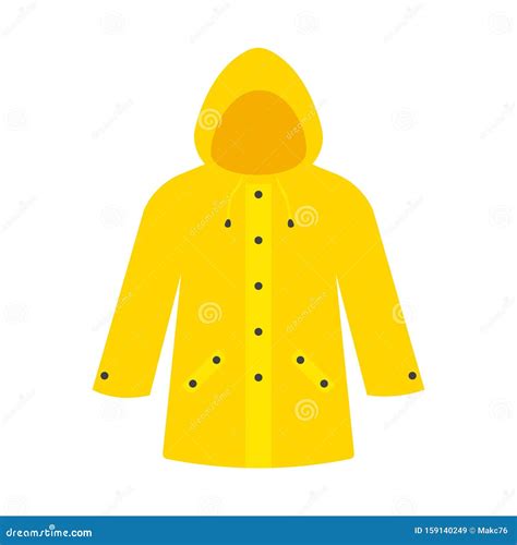 Yellow Raincoat Waterproof Clothes Stock Vector Illustration Of