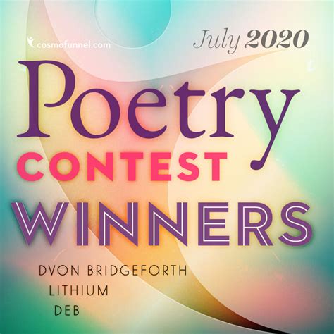 July 2020 Poetry Contest Winners | CosmoFunnel.com