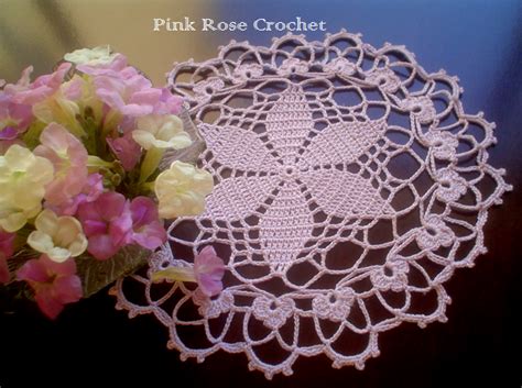 Pink Rose Crochet Centrinho Flor Estrela Star In Your Crown Doily