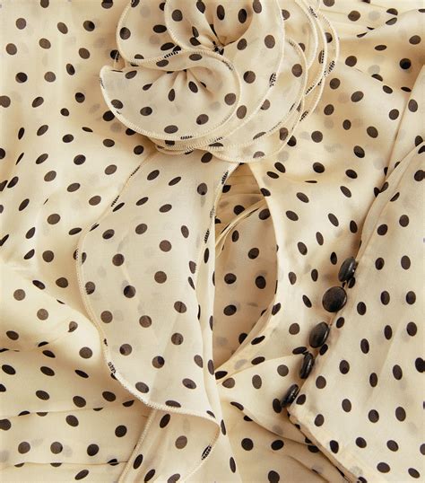 Magda Butrym Ivory Silk Polka Dot Mini Dress Harrods UK