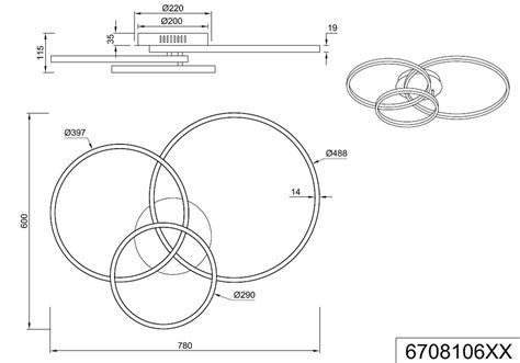 Plafonnier Cercles Winona Led Noir Mat De Triolighting