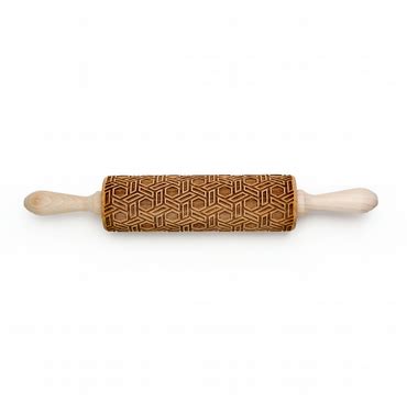 Geometric Pattern Embossing Wooden Rolling Pin Folksy