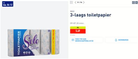 Solo Laags Toiletpapier Rollen Voor Bij De Aldi