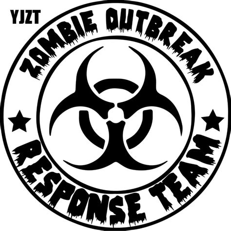 YJZT 18CMX18CM Fashion ZOMBIE Outbreak Response Team Biohazard Vinyl