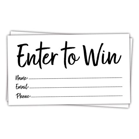 Buy Enter To Win Cards Contest Entry Cards Contest And Raffle