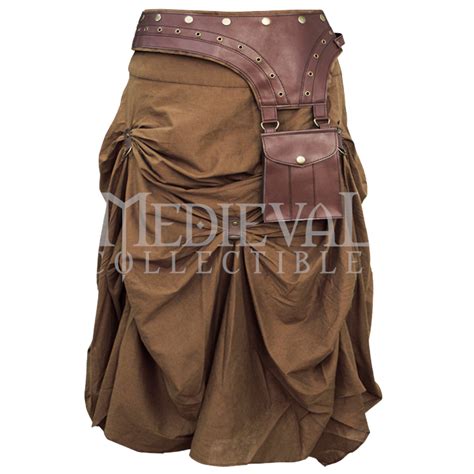 Brown Gathered Steampunk Skirt Vg 0001 By Medieval Collectibles 70