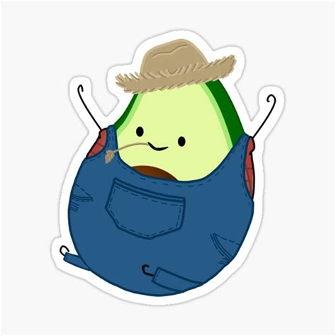 Farmer Avocado Sticker For Sale By Brytieboo Redbubble