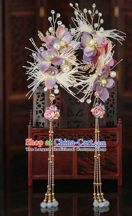 Traditional Thailand Purple Flower Hair Accessories