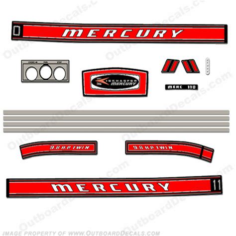 Mercury 1968 98hp Outboard Engine Decals