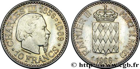 MONACO 10 Francs Charles III 1966 Paris Fwo 448251 Monde