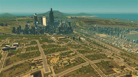 Looking Down Towards Downtown From The New Hilltop Green Residential District R Citiesskylines