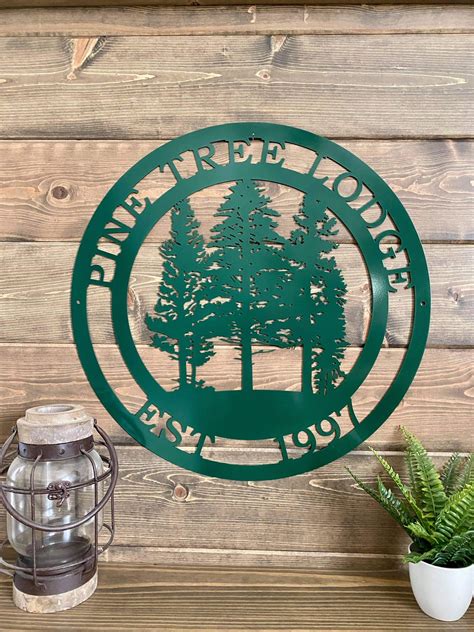 Personalized Pine Tree Custom Metal Sign Metal Wall Art By Etsy