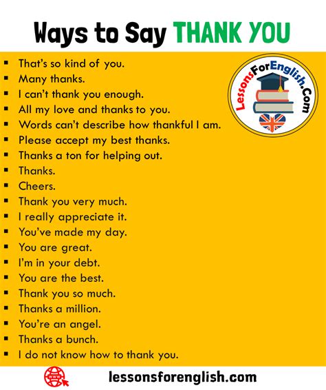 18 Ways To Say Thank You In English Speaking Artofit