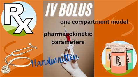 Iv Bolus One Compartment Model Pharmacokinetic Parameters Intravenous