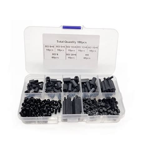 M Nylon Black Hex M F Spacers Piece Set