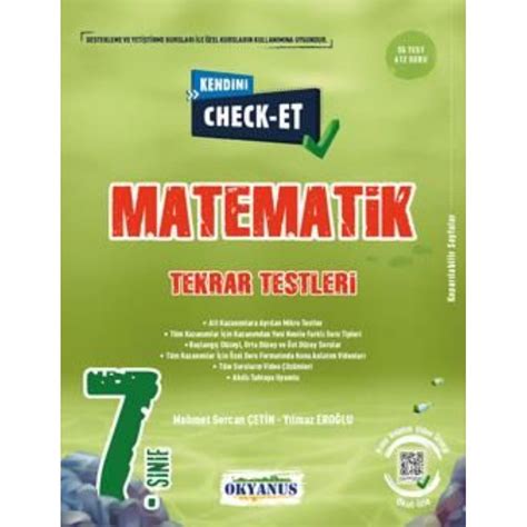 Okyanus Yayınları 7 Sınıf Kendini Check Et Matematik Tekrar Testleri