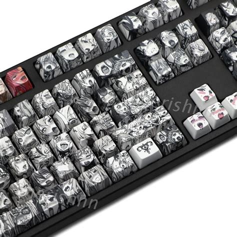 ღღchin PBT 108 key Ahegao Keycap Dye Sublimation OEM Profile Anime