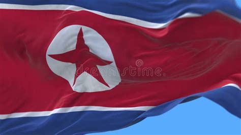 K Seamless North Korea And Russia Flags With Blue Sky Background Prk