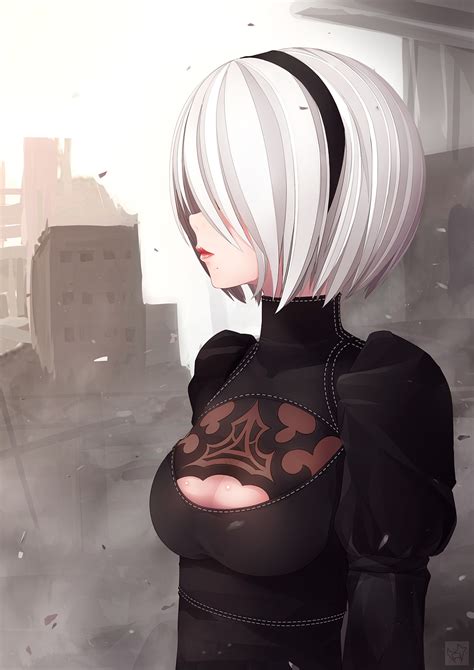 Wallpaper Simple Background White Hair Anime Short Hair Black