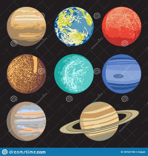 Ilustra O Vetorial De Planetas Isolados Do Sistema Solar Ilustra O Do