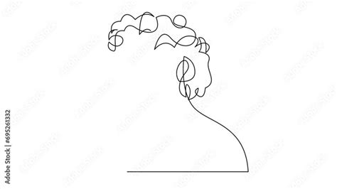 Self drawing animation of immaturity of infantilism concept drawn by continuous line single line ...