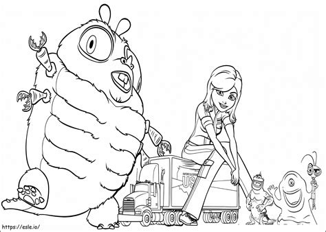 Monsters Vs Aliens Printable Coloring Page