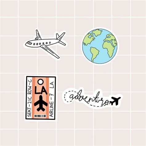 Travel Sticker Set 4 Pack Travel Stickers Suitable For Laptop Phone