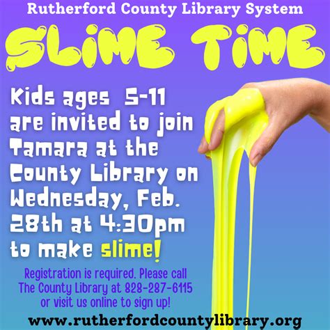 Slime Time At The County Library Rutherford County Library System