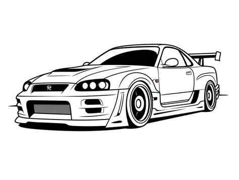 Stylish Drift Car Coloring Sheet - Coloring Page