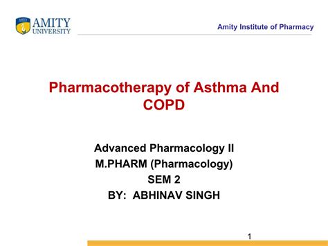 Pharmacotherapy Of Asthma And Copd Pptx