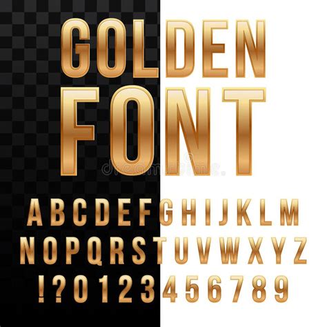 Creative Vector Illustration Of Golden Glossy Font Gold Alphabet