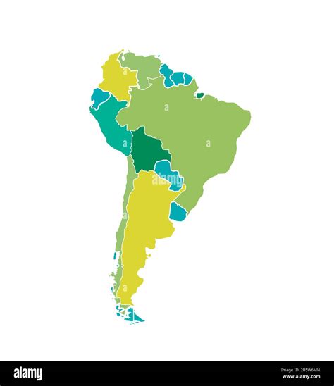 Colored South America Map Stock Vector Image And Art Alamy