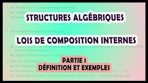 2 BAC SM Structures algébriques Lois de composition interne partie