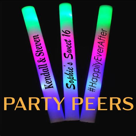 100 Custom Wedding Foam Led Glow Stick Batons Weddings Etsy